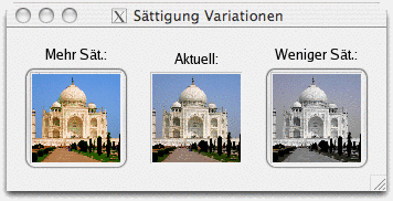 Farbsättigungseigenschaften für das Filter Filterpaket